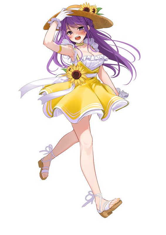 Anime Girl in Sunflower Dress — Yellow