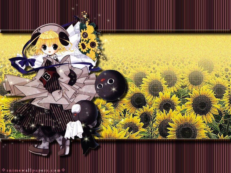 anime girl in sunflower field
