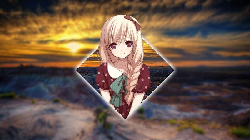 Anime Girl in Sunset — Orange, Dramatic