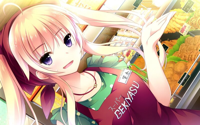 anime girl in supermarket