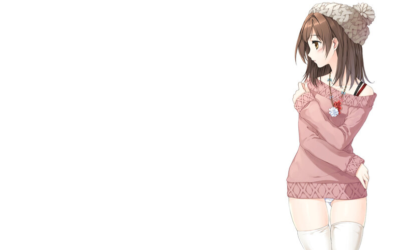 Anime Girl in Sweater — Pink