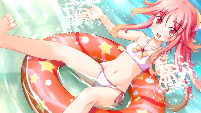 anime girl in swim ring