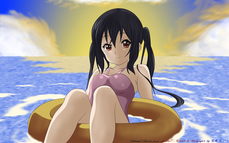 Anime girl in swim ring