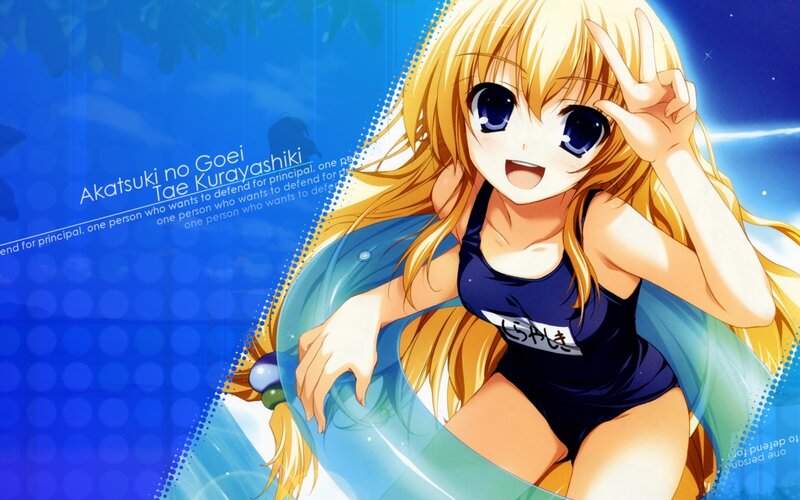 Anime girl in swimsuit