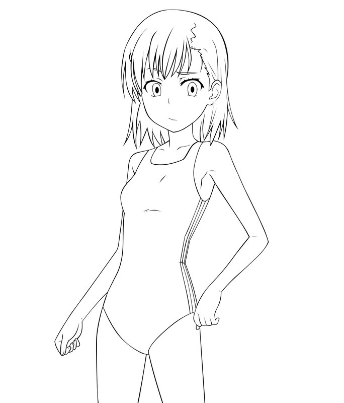 anime girl in swimsuit