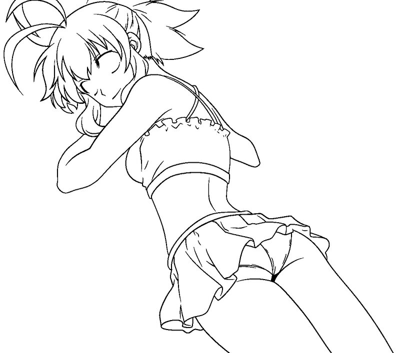 anime girl in swimsuit