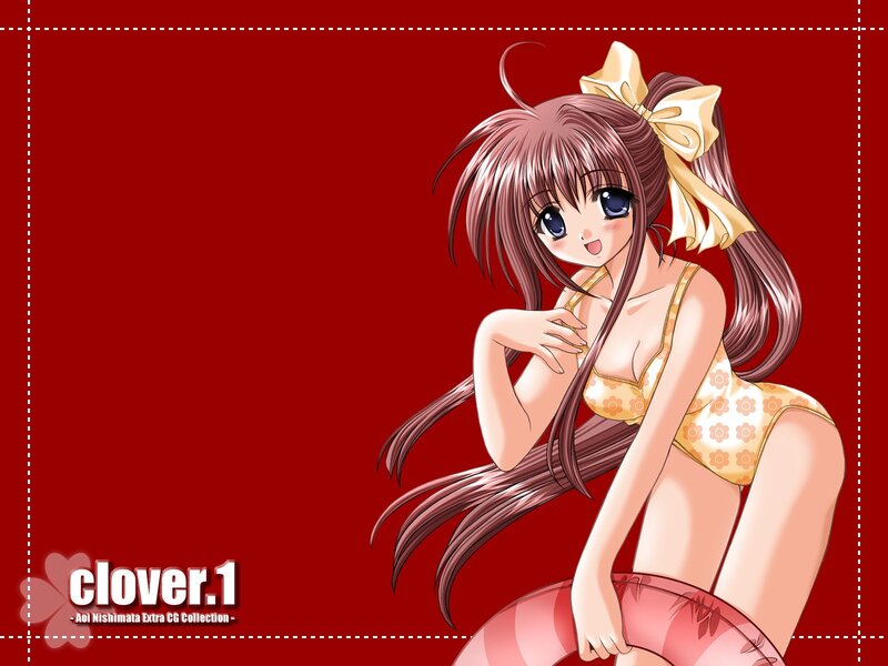 Anime girl in swimsuit