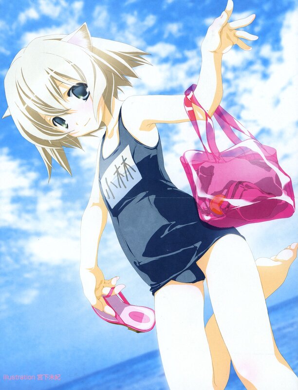 Anime girl in swimsuit