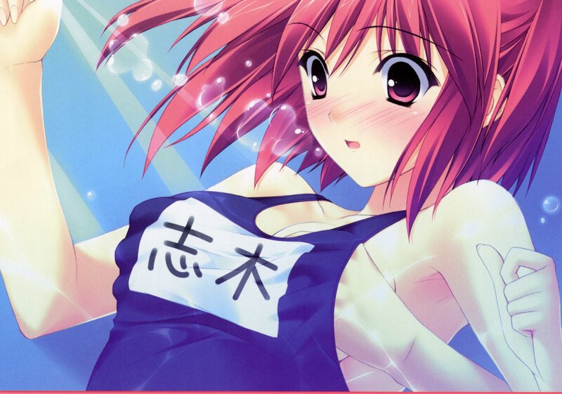 Anime girl in swimsuit