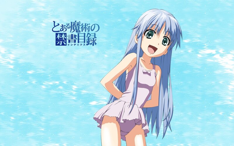 anime girl in swimsuit at pool