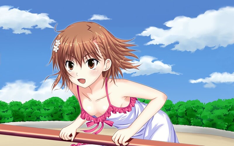 Anime Girl in Swimsuit — Blue, Bright, Cheerful, Summer