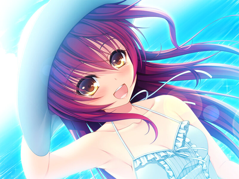 Anime Girl in Swimsuit — Blue, Bright, Summer