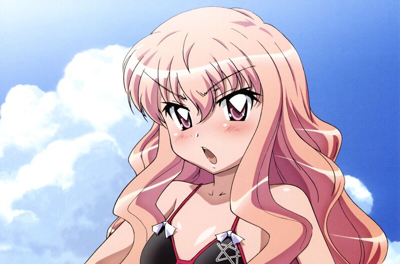 Anime Girl in Swimsuit — Blue, Bright, Sunny, Afternoon