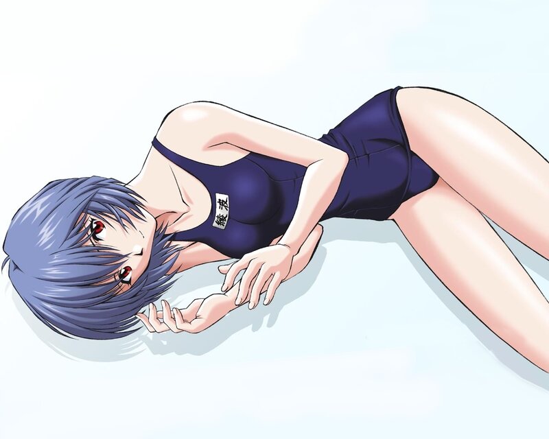 Anime Girl in Swimsuit — Blue, Calm, Manga