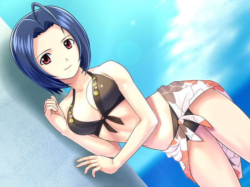 Anime Girl in Swimsuit — Blue, Calm, Summer