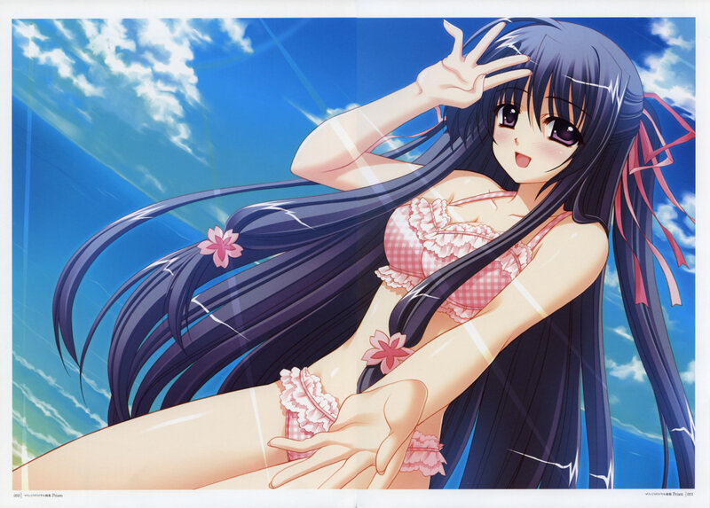 Anime Girl in Swimsuit — Blue, Cheerful, Summer