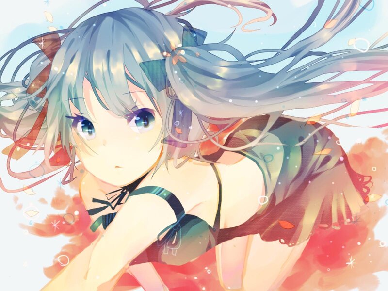Anime Girl in Swimsuit — Blue