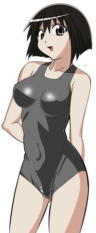 Anime Girl in Swimsuit — Gray