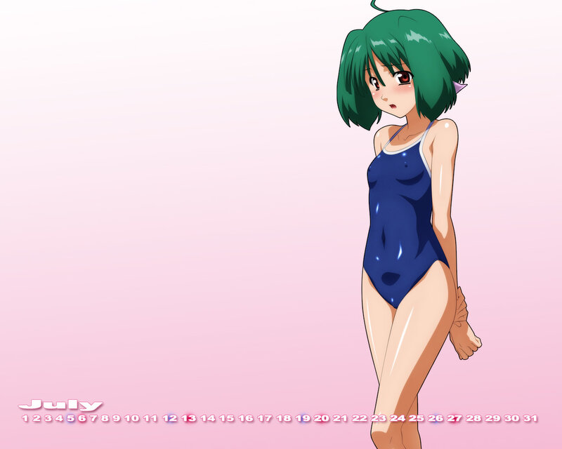 Anime Girl in Swimsuit — Pink, Calm, Summer