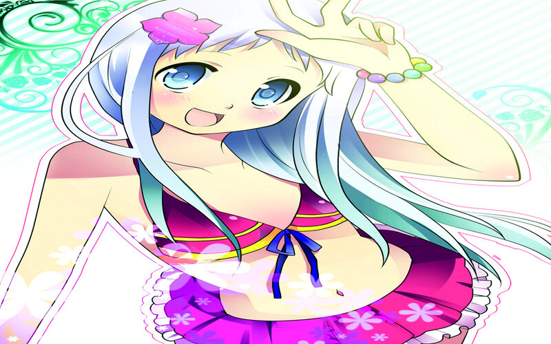 Anime Girl in Swimsuit — Pink, Playful, Summer