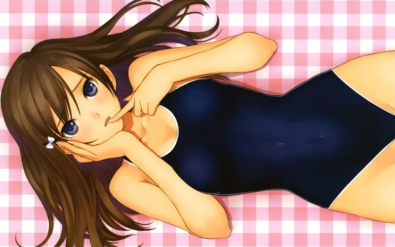 Anime Girl in Swimsuit — Pink, Playful