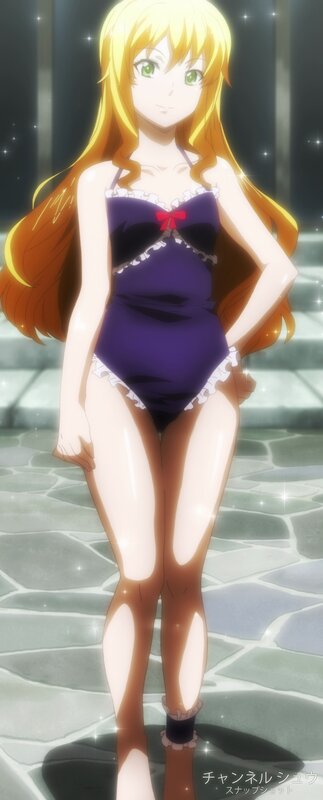 Anime Girl in Swimsuit — Purple, Calm, Long Hair
