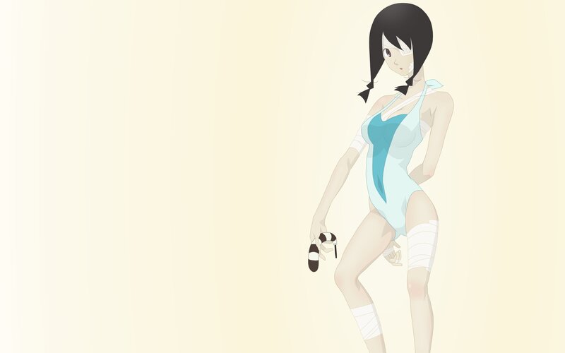 Anime Girl in Swimsuit — White, Neutral, Bandages