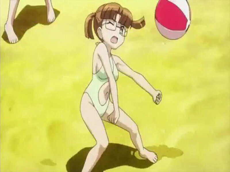 Anime Girl in Swimsuit — Yellow, Active