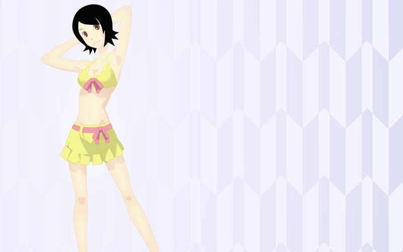 Anime Girl in Swimsuit — Yellow, Neutral, Shorts