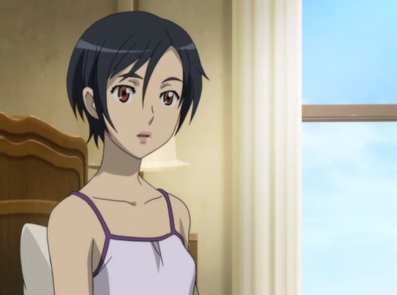 Anime Girl in Tank Top — White