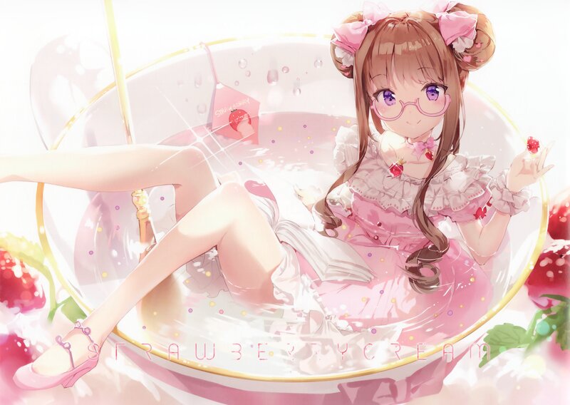 Anime Girl in Teacup — Pink