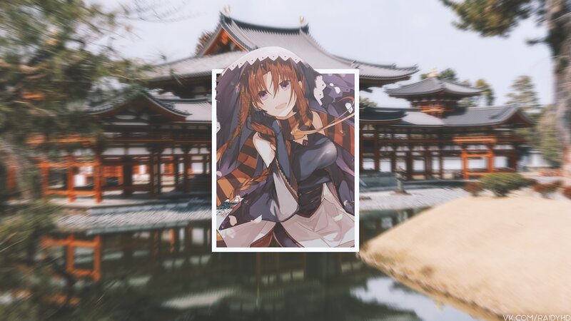 Anime Girl in Temple