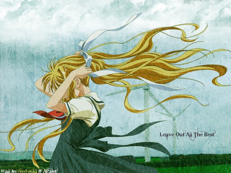 anime girl in the rain