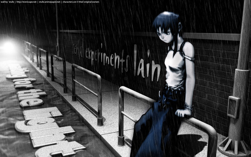 anime girl in the rain