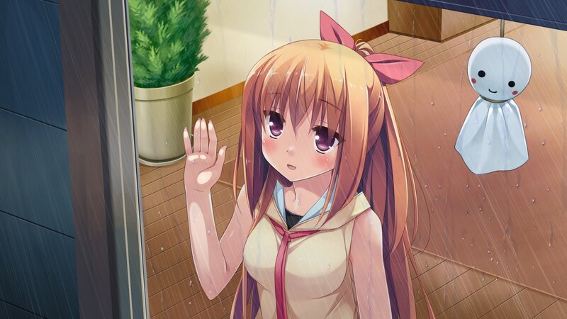 anime girl in the rain