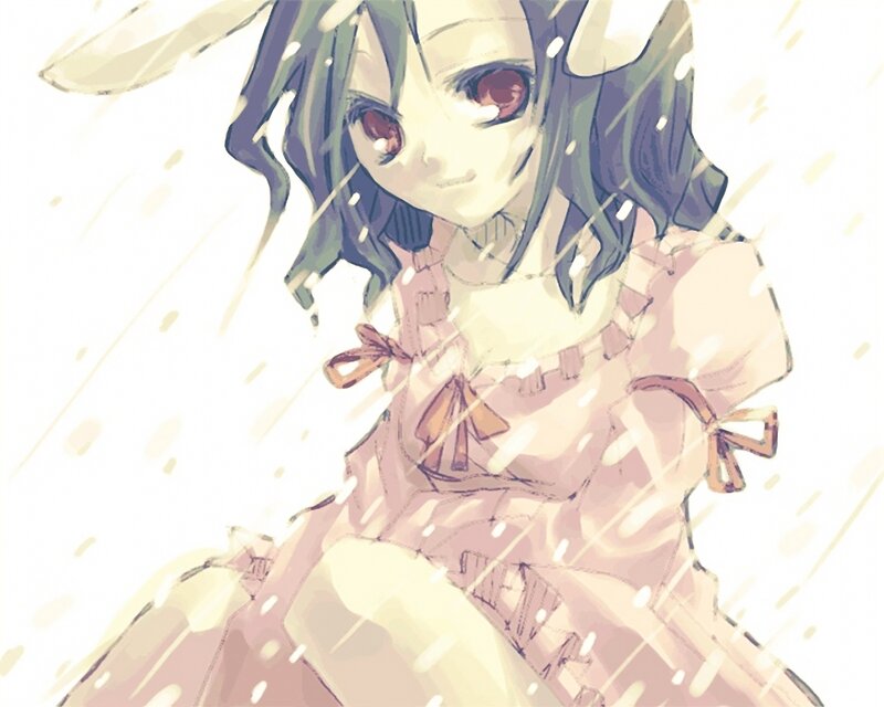 anime girl in the rain