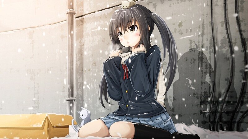 Anime girl in the snow