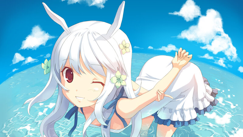 anime girl in the water