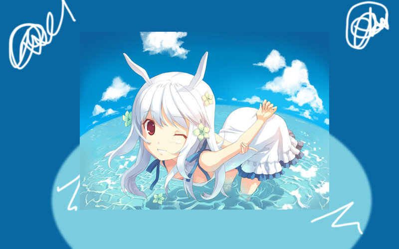 anime girl in the water