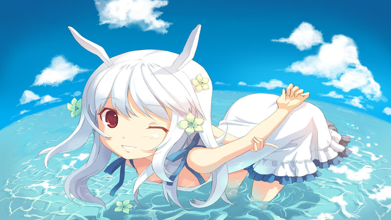 anime girl in the water
