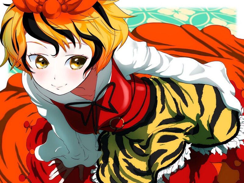 Anime Girl in Tiger Costume — Red