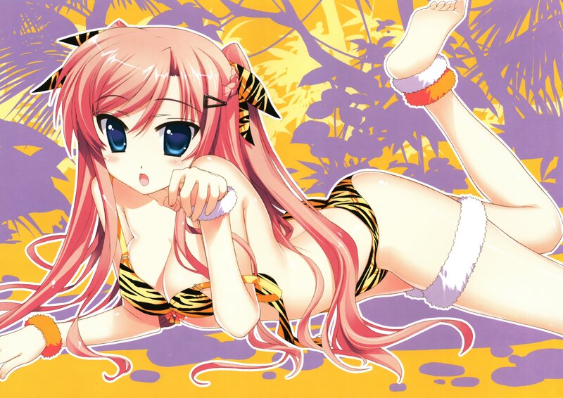 anime girl in tiger print bikini