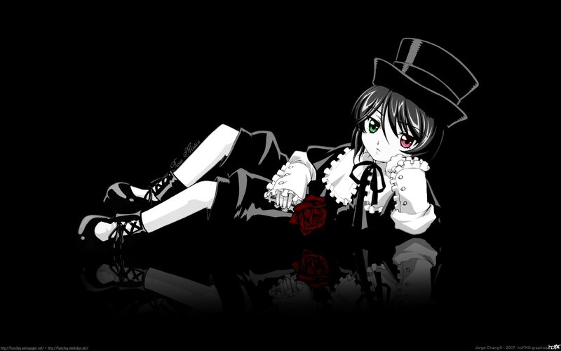 Anime Girl in Top Hat — Black