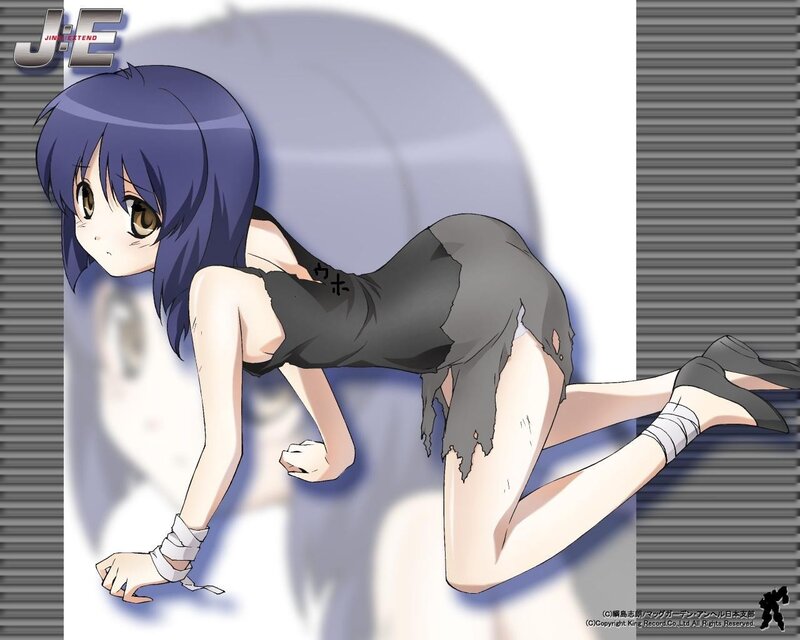 anime girl in torn dress