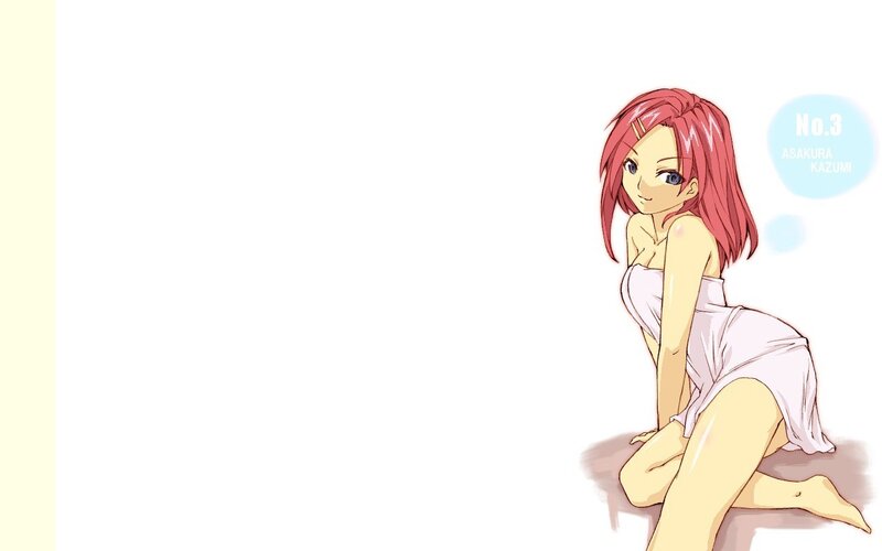 Anime girl in towel