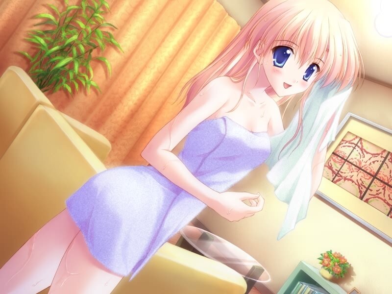 anime girl in towel