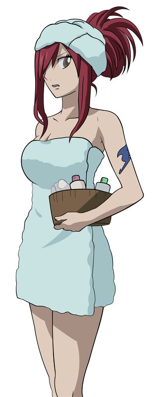 anime girl in towel