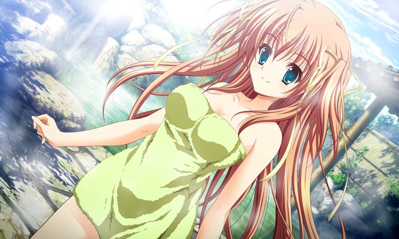 Anime Girl in Towel — Green