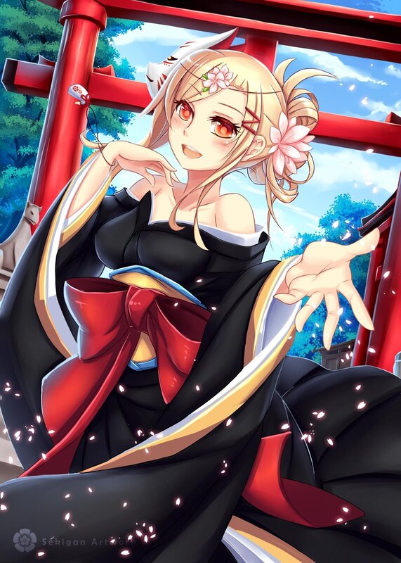 Anime girl in traditional attire