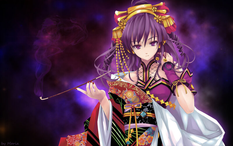 anime girl in traditional attire